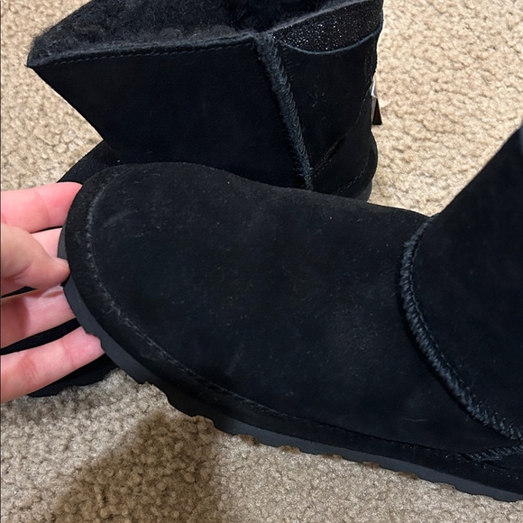 BearPaw Black Suede Buckle Boots - Picture 8 of 9